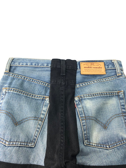 【中古品】【メンズ】  MAKKI REMAKE DENIM PANTS マッキリメイク 再構築 デニムパンツ ジーンズ ボトムス 158-241219-hi-12-tag サイズ：なし カラー：ブラック/ブルー 万代Net店