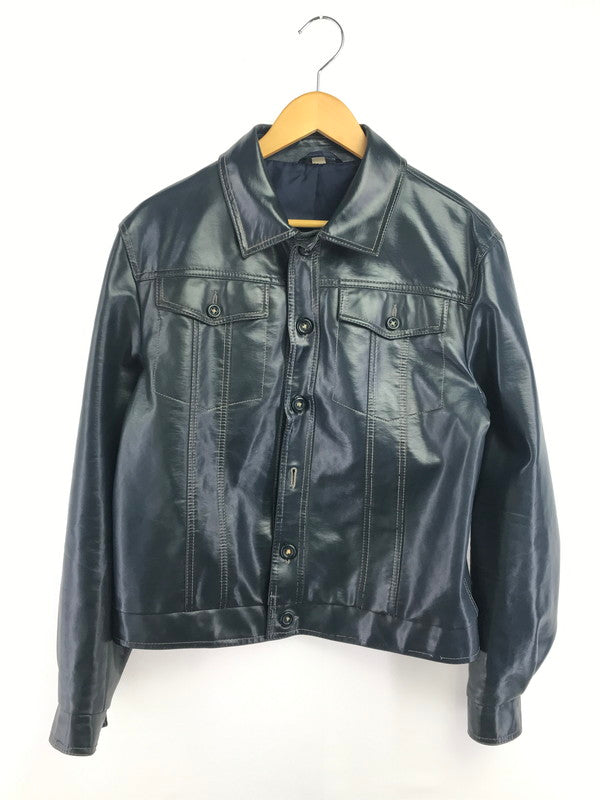 【現状渡し品】【メンズ】 USED 70～80S LEATHER JACKET 70～80年代 レザージャケット アウター 146-260912-na-40-tagh サイズ：50 カラー：ネイビー 万代Net店