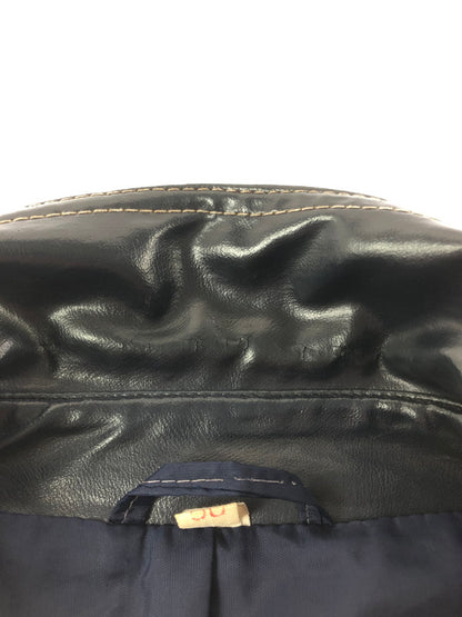 【現状渡し品】【メンズ】 USED 70～80S LEATHER JACKET 70～80年代 レザージャケット アウター 146-260912-na-40-tagh サイズ：50 カラー：ネイビー 万代Net店
