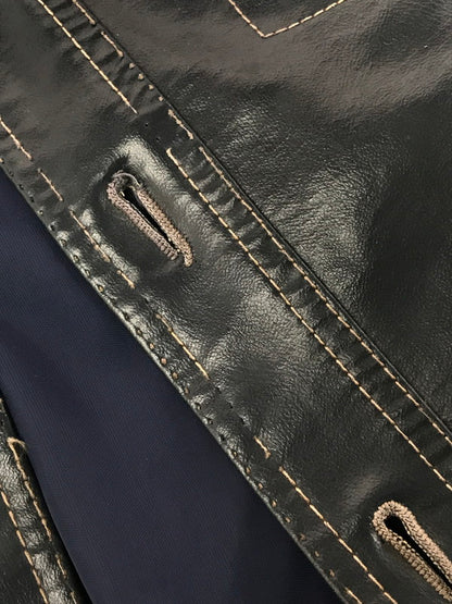 【現状渡し品】【メンズ】 USED 70～80S LEATHER JACKET 70～80年代 レザージャケット アウター 146-260912-na-40-tagh サイズ：50 カラー：ネイビー 万代Net店