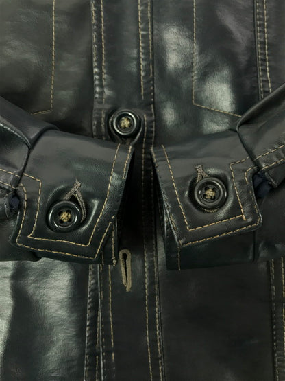 【現状渡し品】【メンズ】 USED 70～80S LEATHER JACKET 70～80年代 レザージャケット アウター 146-260912-na-40-tagh サイズ：50 カラー：ネイビー 万代Net店