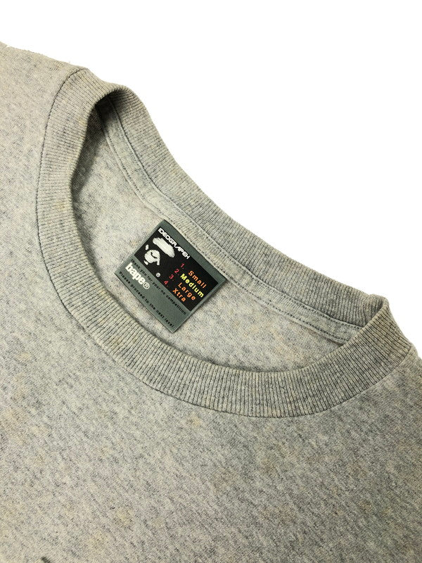 【現状渡し品】【メンズ】 A BATHING APE アベイシングエイプ 90’S L/S POCKET TEE 90年代 ロングスリーブ ポケットTシャツ 長袖 トップス カットソー 142-250119-mo-12-tag サイズ：M カラー：グレー 万代Net店