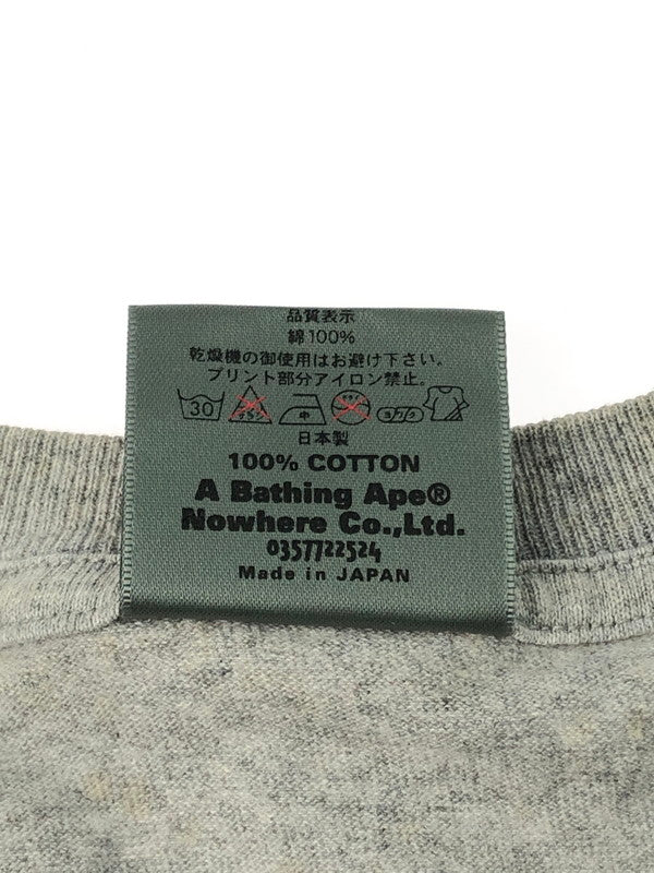 【現状渡し品】【メンズ】 A BATHING APE アベイシングエイプ 90’S L/S POCKET TEE 90年代 ロングスリーブ ポケットTシャツ 長袖 トップス カットソー 142-250119-mo-12-tag サイズ：M カラー：グレー 万代Net店