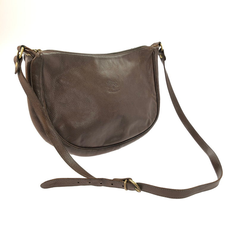 【中古品】【レディース】 IL BISONTE イルビゾンテ LEATHER SHOULDER BAG レザーショルダーバッグ カバン 188-250112-hi-12-tag カラー：ブラウン 万代Net店