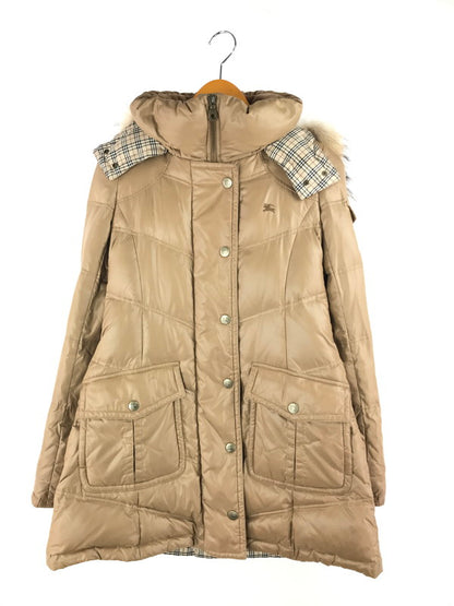 【現状渡し品】【レディース】 BURBERRY BLUE LABEL バーバリーブルーレーベル LONG DOWN JACKET FRF02-620-40 ロングダウンジャケット ダウンコート 裏地ノバチェック ラクーンファー アウター 169-241228-hi-10-tag サイズ：38 カラー：ベージュ 万代Net店