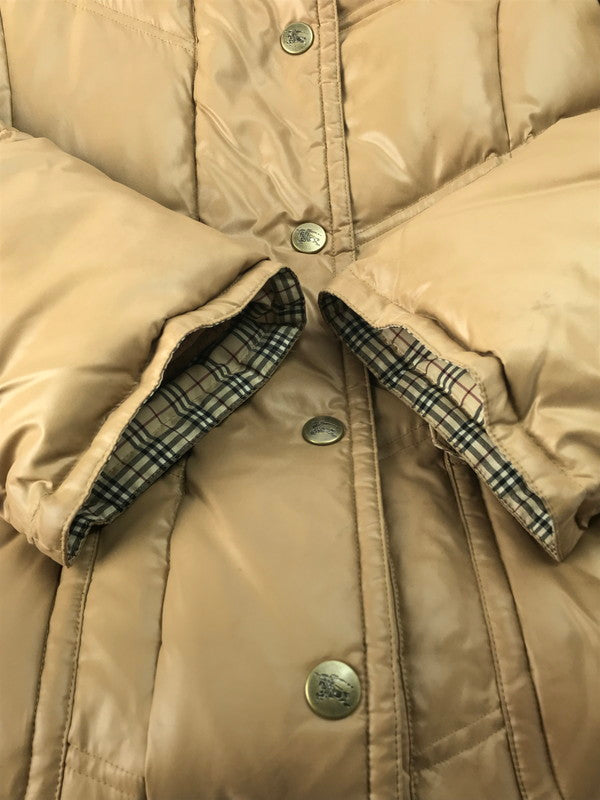 【現状渡し品】【レディース】 BURBERRY BLUE LABEL バーバリーブルーレーベル LONG DOWN JACKET FRF02-620-40 ロングダウンジャケット ダウンコート 裏地ノバチェック ラクーンファー アウター 169-241228-hi-10-tag サイズ：38 カラー：ベージュ 万代Net店