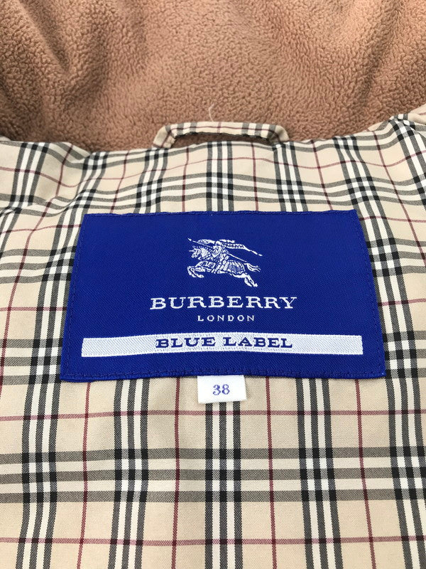 【現状渡し品】【レディース】 BURBERRY BLUE LABEL バーバリーブルーレーベル LONG DOWN JACKET FRF02-620-40 ロングダウンジャケット ダウンコート 裏地ノバチェック ラクーンファー アウター 169-241228-hi-10-tag サイズ：38 カラー：ベージュ 万代Net店