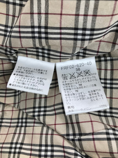 【現状渡し品】【レディース】 BURBERRY BLUE LABEL バーバリーブルーレーベル LONG DOWN JACKET FRF02-620-40 ロングダウンジャケット ダウンコート 裏地ノバチェック ラクーンファー アウター 169-241228-hi-10-tag サイズ：38 カラー：ベージュ 万代Net店