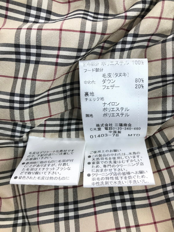 【現状渡し品】【レディース】 BURBERRY BLUE LABEL バーバリーブルーレーベル LONG DOWN JACKET FRF02-620-40 ロングダウンジャケット ダウンコート 裏地ノバチェック ラクーンファー アウター 169-241228-hi-10-tag サイズ：38 カラー：ベージュ 万代Net店