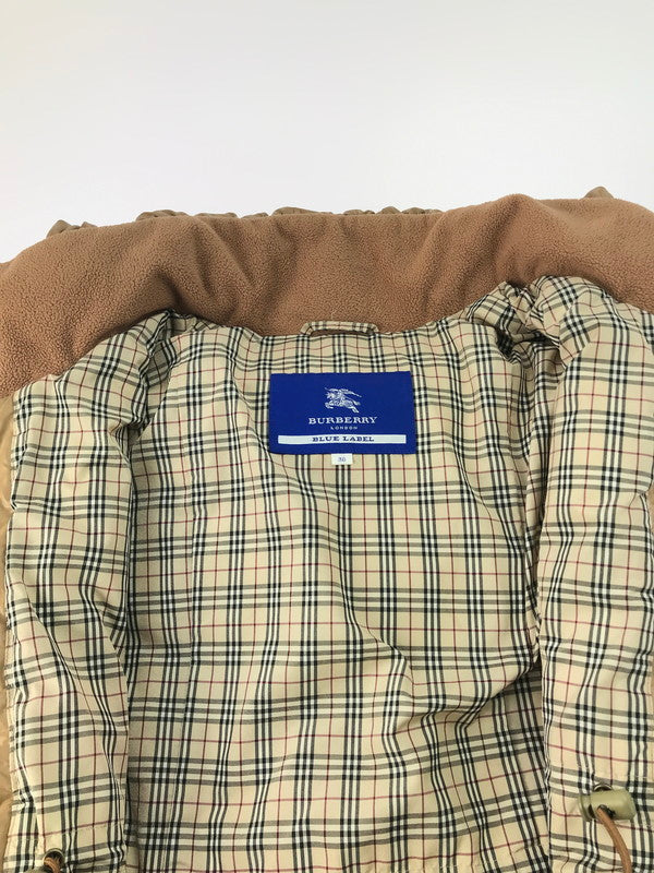 【現状渡し品】【レディース】 BURBERRY BLUE LABEL バーバリーブルーレーベル LONG DOWN JACKET FRF02-620-40 ロングダウンジャケット ダウンコート 裏地ノバチェック ラクーンファー アウター 169-241228-hi-10-tag サイズ：38 カラー：ベージュ 万代Net店