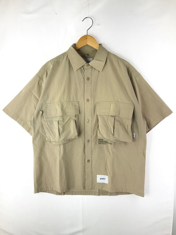 【中古品】【メンズ】 WTAPS ダブルタップス 22SS EXP SS COTTON WEATHER 221WVDT-SHM07 ショートスリーブ コットン ウェザーシャツ 半袖シャツ 142-250115-hi-25-tag サイズ：03 カラー：ベージュ 万代Net店