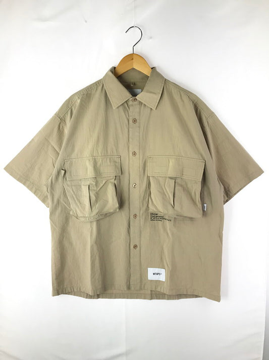 【中古品】【メンズ】 WTAPS ダブルタップス 22SS EXP SS COTTON WEATHER 221WVDT-SHM07 ショートスリーブ コットン ウェザーシャツ 半袖シャツ 142-250115-hi-25-tag サイズ：03 カラー：ベージュ 万代Net店
