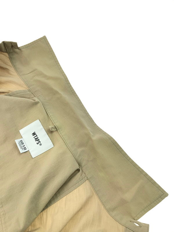【中古品】【メンズ】 WTAPS ダブルタップス 22SS EXP SS COTTON WEATHER 221WVDT-SHM07 ショートスリーブ コットン ウェザーシャツ 半袖シャツ 142-250115-hi-25-tag サイズ：03 カラー：ベージュ 万代Net店