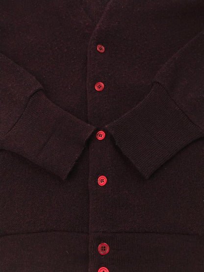 【中古品】【メンズ】 JANTZEN ジャンセン KNIT CARDIGAN ニットカーディガン トップス 146-250121-yk-17-tag サイズ：表記なし カラー：ボルドー 万代Net店