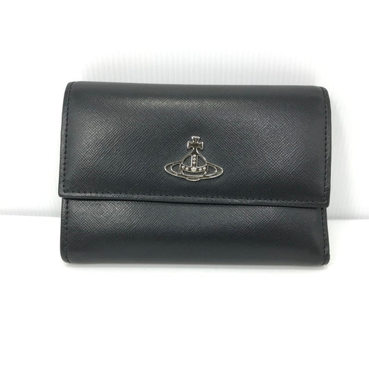 【中古品】【メンズ】 Vivienne Westwood ヴィヴィアンウエストウッド SAFFIANO CREDIT CARD WALLET サフィアーノ クレジットカード ウォレット 三つ折り財布 181-250108-hi-28-tag カラー：ブラック 万代Net店