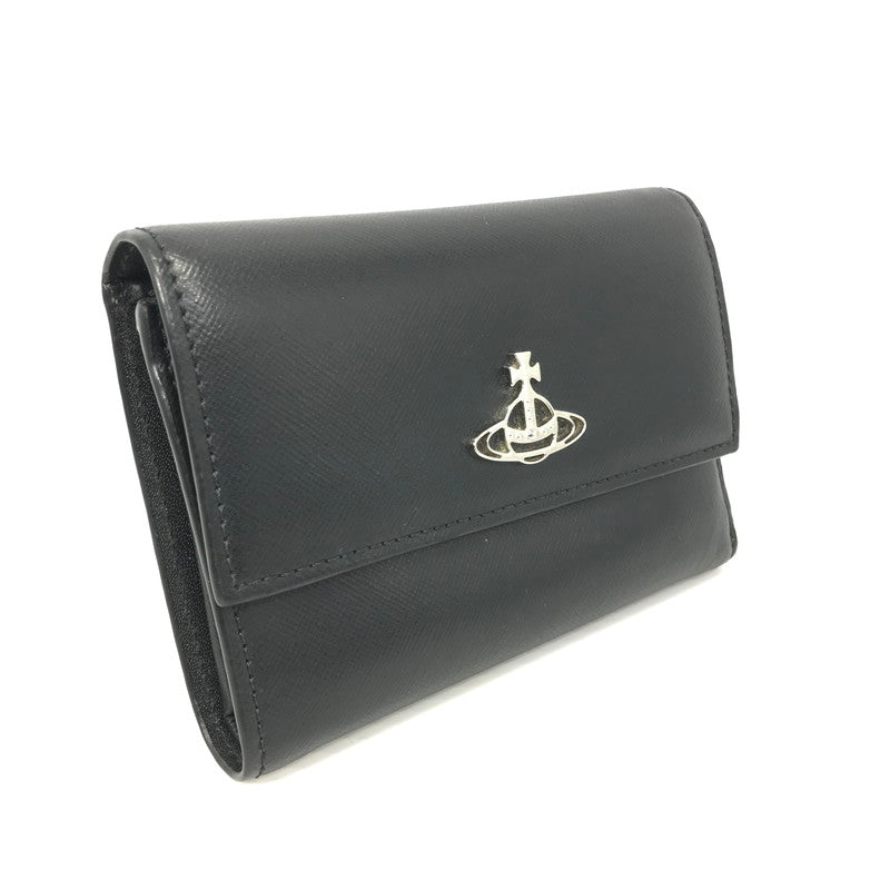 【中古品】【メンズ】 Vivienne Westwood ヴィヴィアンウエストウッド SAFFIANO CREDIT CARD WALLET サフィアーノ クレジットカード ウォレット 三つ折り財布 181-250108-hi-28-tag カラー：ブラック 万代Net店