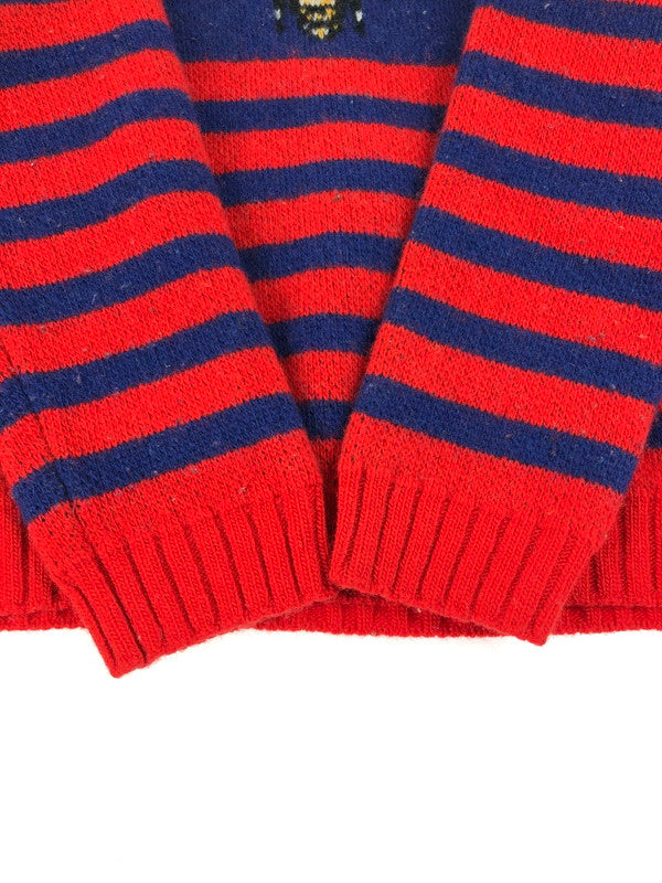 【中古品】【キッズ】 GUCCI グッチ kid's BEE DESIGN STRIPED KNIT SWEATER S515925 X1582 キッズ 蜂デザイン ボーダーニットセーター トップス 173-250626-rt-01-tag サイズ：36 カラー：ブルー/レッド 万代Net店