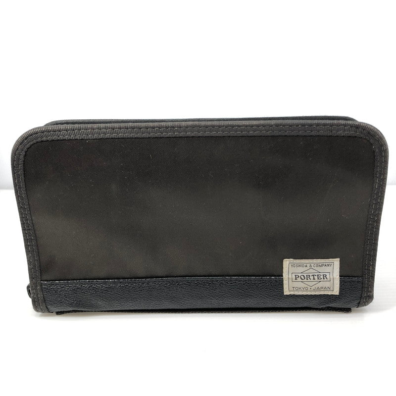 【中古品】【メンズ】 PORTER ポーター × SAC'S BAR サックスバー コラボ STORM WALLET 383-07060 ストームウォレット ラウンドファスナー 長財布 スマートクラッチ 吉田カバン 188-250119-hi-10-tag カラー：ブラック 万代Net店