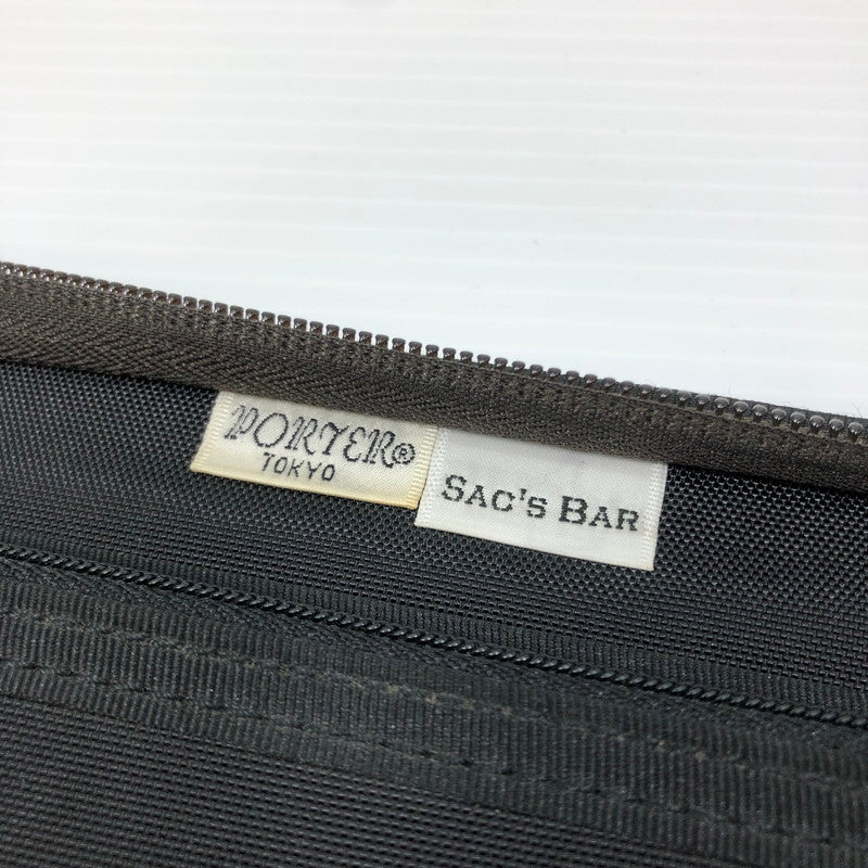 【中古品】【メンズ】 PORTER ポーター × SAC'S BAR サックスバー コラボ STORM WALLET 383-07060 ストームウォレット ラウンドファスナー 長財布 スマートクラッチ 吉田カバン 188-250119-hi-10-tag カラー：ブラック 万代Net店