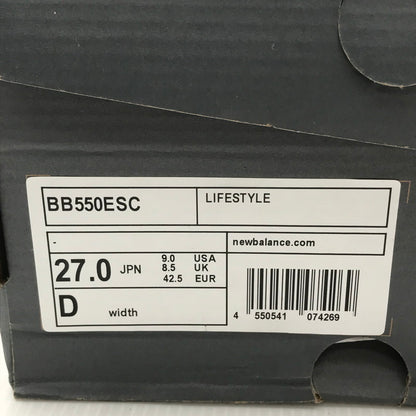 【中古美品】【メンズ】 NEW BALANCE ニューバランス BB550ESC スニーカー 靴 162-250106-hi-10-tag サイズ：27cm US 9 万代Net店