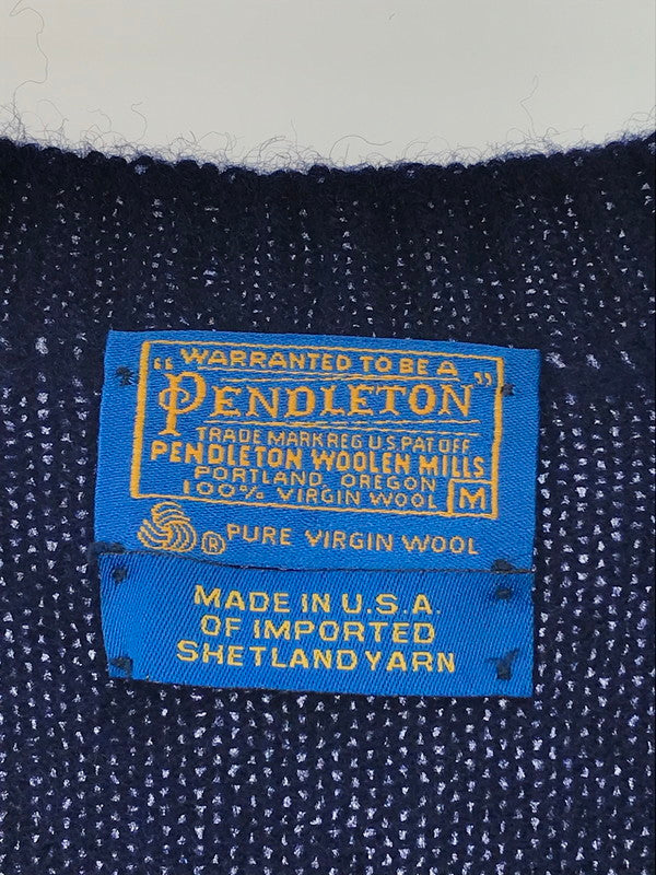【中古品】【メンズ】 PENDLETON ペンドルトン WOOL KNIT SWEATER ウール ニットセーター トップス 146-250121-yk-15-tag サイズ：M カラー：ネイビー 万代Net店