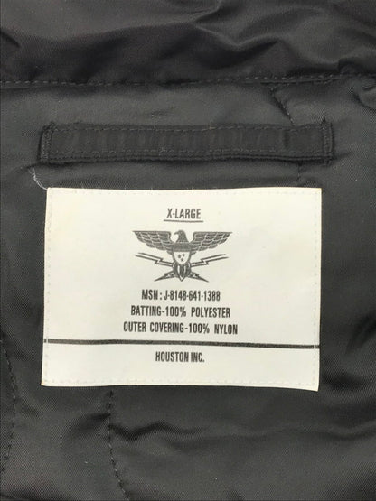 【中古美品】【メンズ】 HOUSTON ヒューストン VIETNAM EMBROIDERY CWU-45 P FLIGHT JACKET 51316 ベトナム エンブロイダリー フライトジャケット 刺繍 中綿ジャケット アウター 145-250115-hi-27-tag サイズ：XL カラー：ブラック 万代Net店