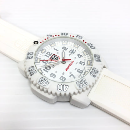 【中古品】【メンズ】 LUMINOX ルミノックス × BRIEFING ブリーフィング 別注 コラボ 3050 SERIES REF.3057 BRIEFING.LTD 250本限定 デイトクォーツ 腕時計 197-250311-yk-20-tag カラー：ホワイト 万代Net店