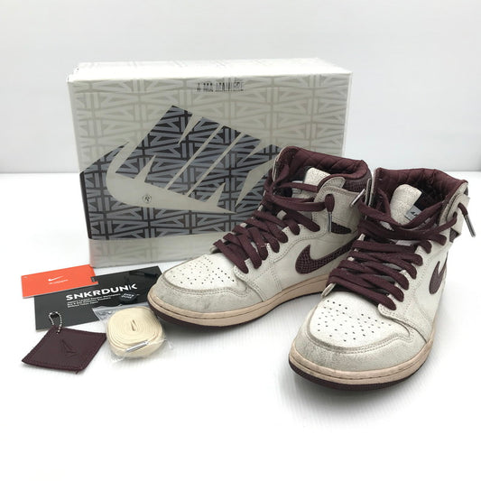 【現状渡し品】【メンズ】 NIKE ナイキ × A MA MANIERE ア マ マニエール コラボ AIR JORDAN 1 RETRO HIGH DO7097-100 エア ジョーダン 1 レトロ ハイ スニーカー 靴 160-250112-hi-22-tag サイズ：27cm US 9 カラー：SAIL/BURGUNDY CRUSH 万代Net店