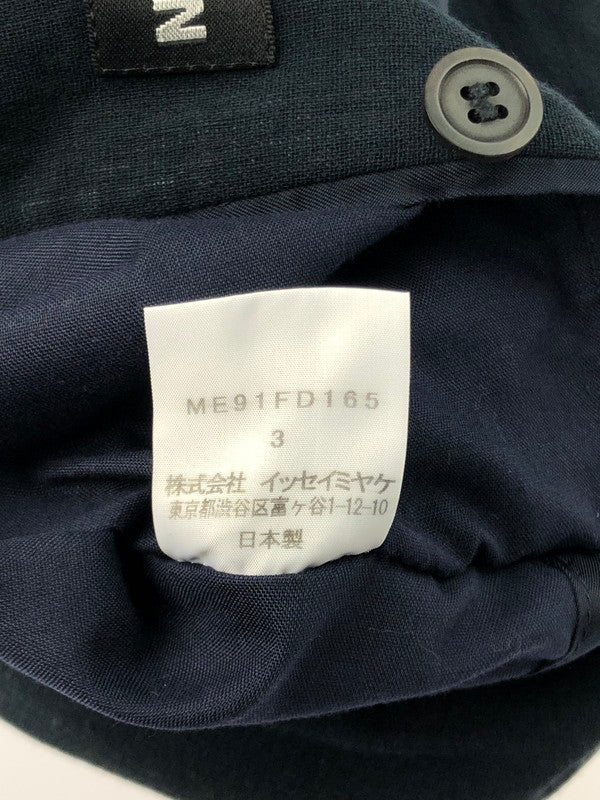 【中古品】【メンズ】 ISSEY MIYAKE MEN イッセイミヤケ メン TAILORED JACKET ME91FD165 テーラードジャケット アウター 140-250111-mo-18-tag サイズ：3 カラー：ブラック 万代Net店