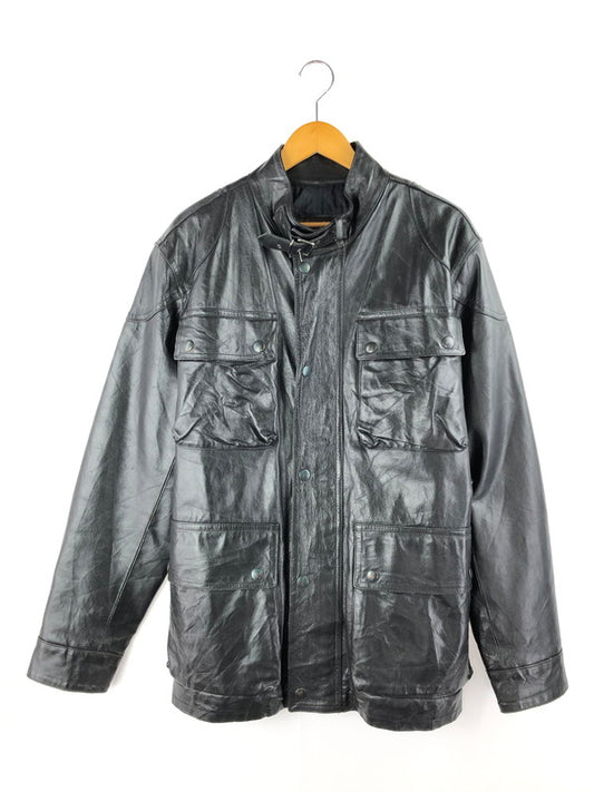 【現状渡し品】【メンズ】 NAZARENO GABRIELLI ナザレノガブリエリ LEATHER COAT レザーコート アウター 147-250119-mo-09-tag サイズ：50 カラー：ブラック 万代Net店