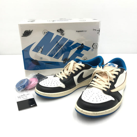 【中古品】【メンズ】 NIKE ナイキ × TRAVIS SCOTT トラヴィススコット × FRAGMENT フラグメント コラボ AIR JORDAN 1 LOW OG SP DM7866-140 エアジョーダン1 ロー OG SP スニーカー 靴 160-250118-hi-02-tag サイズ：28.5cm US 10.5 カラー：SAIL/MILITARY BLUE 万代Net店