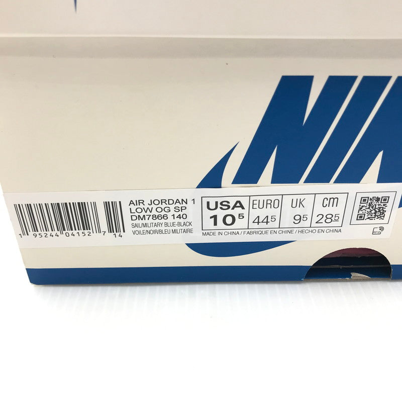 【中古品】【メンズ】 NIKE ナイキ × TRAVIS SCOTT トラヴィススコット × FRAGMENT フラグメント コラボ AIR JORDAN 1 LOW OG SP DM7866-140 エアジョーダン1 ロー OG SP スニーカー 靴 160-250118-hi-02-tag サイズ：28.5cm US 10.5 カラー：SAIL/MILITARY BLUE 万代Net店