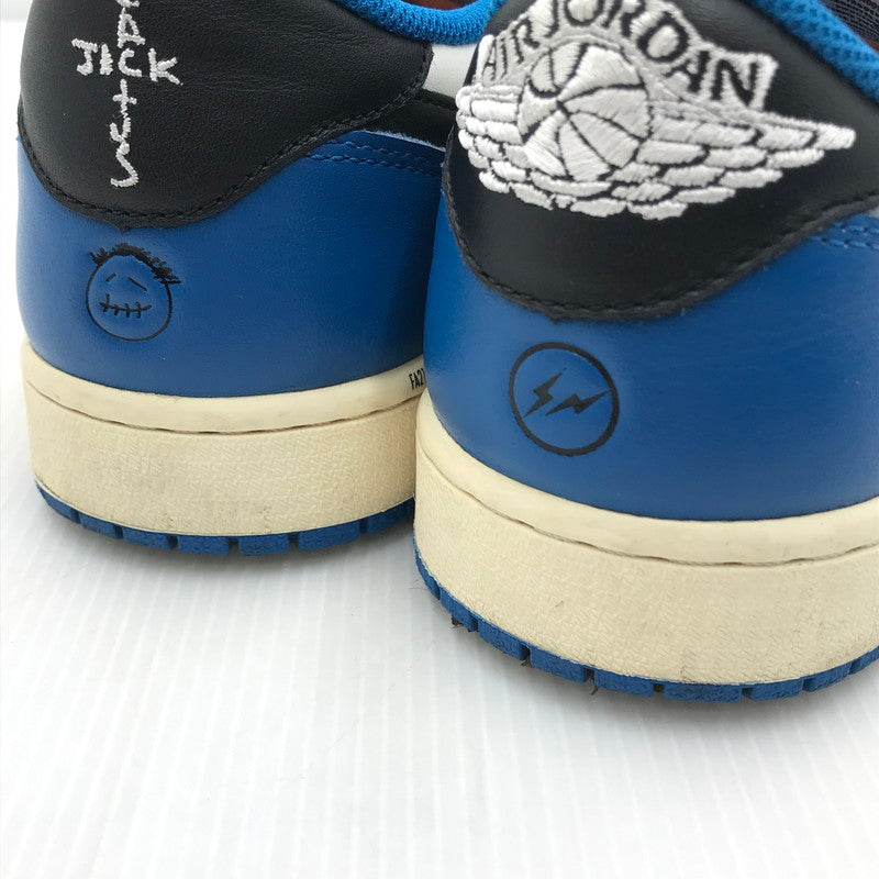 【中古品】【メンズ】 NIKE ナイキ × TRAVIS SCOTT トラヴィススコット × FRAGMENT フラグメント コラボ AIR JORDAN 1 LOW OG SP DM7866-140 エアジョーダン1 ロー OG SP スニーカー 靴 160-250118-hi-02-tag サイズ：28.5cm US 10.5 カラー：SAIL/MILITARY BLUE 万代Net店