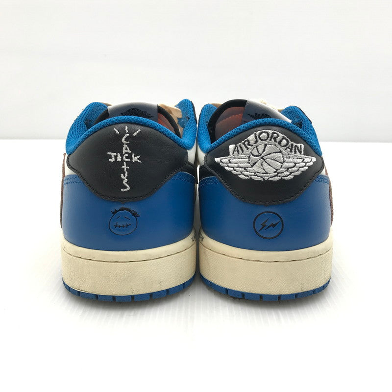 【中古品】【メンズ】 NIKE ナイキ × TRAVIS SCOTT トラヴィススコット × FRAGMENT フラグメント コラボ AIR JORDAN 1 LOW OG SP DM7866-140 エアジョーダン1 ロー OG SP スニーカー 靴 160-250118-hi-02-tag サイズ：28.5cm US 10.5 カラー：SAIL/MILITARY BLUE 万代Net店
