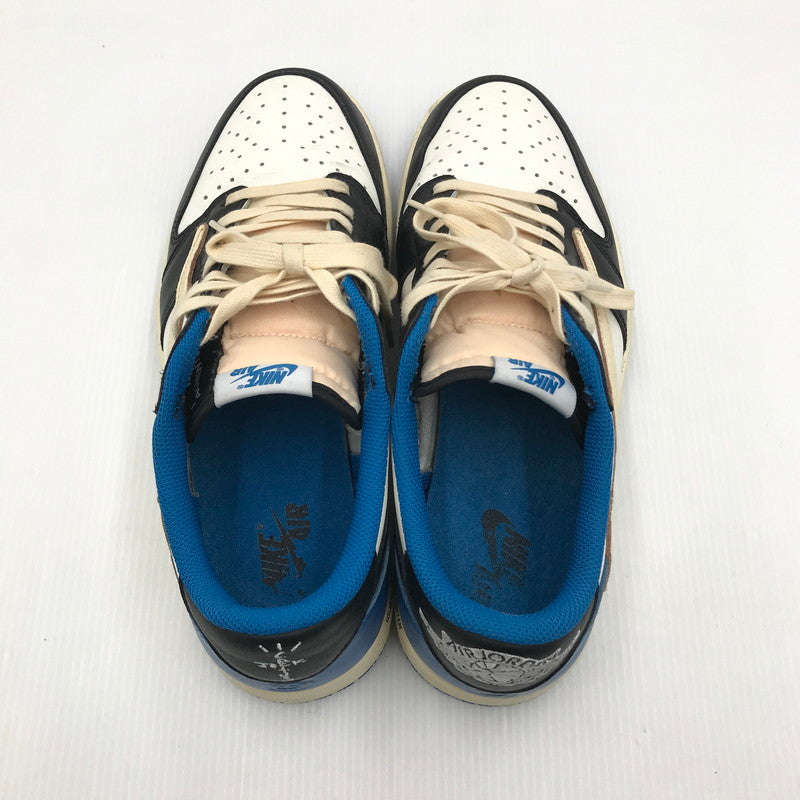 【中古品】【メンズ】 NIKE ナイキ × TRAVIS SCOTT トラヴィススコット × FRAGMENT フラグメント コラボ AIR JORDAN 1 LOW OG SP DM7866-140 エアジョーダン1 ロー OG SP スニーカー 靴 160-250118-hi-02-tag サイズ：28.5cm US 10.5 カラー：SAIL/MILITARY BLUE 万代Net店