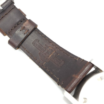 【中古品】【メンズ】 NIXON ニクソン × CAPTAIN FIN キャプテンフィン 別注 コラボ THE PORTER LEATHER ポーターレザー アナログ クォーツ 腕時計 198-250311-yk-17-tag カラー：シルバー/ブラウン 万代Net店