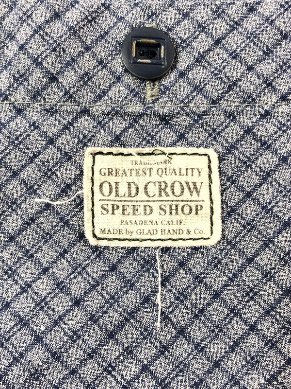 【現状渡し品】【メンズ】 OLD CROW オールドクロー L/S CHECK SHIRTS OOC-21-SS-11 チェックシャツ 長袖シャツ 145-260518-na-19-tagh サイズ：M カラー：ブルー/グレー系 万代Net店