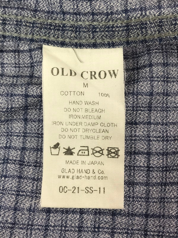 【現状渡し品】【メンズ】 OLD CROW オールドクロー L/S CHECK SHIRTS OOC-21-SS-11 チェックシャツ 長袖シャツ 145-260518-na-19-tagh サイズ：M カラー：ブルー/グレー系 万代Net店