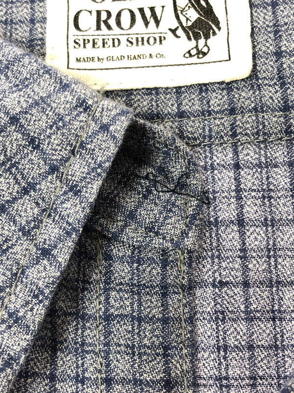【現状渡し品】【メンズ】 OLD CROW オールドクロー L/S CHECK SHIRTS OOC-21-SS-11 チェックシャツ 長袖シャツ 145-260518-na-19-tagh サイズ：M カラー：ブルー/グレー系 万代Net店