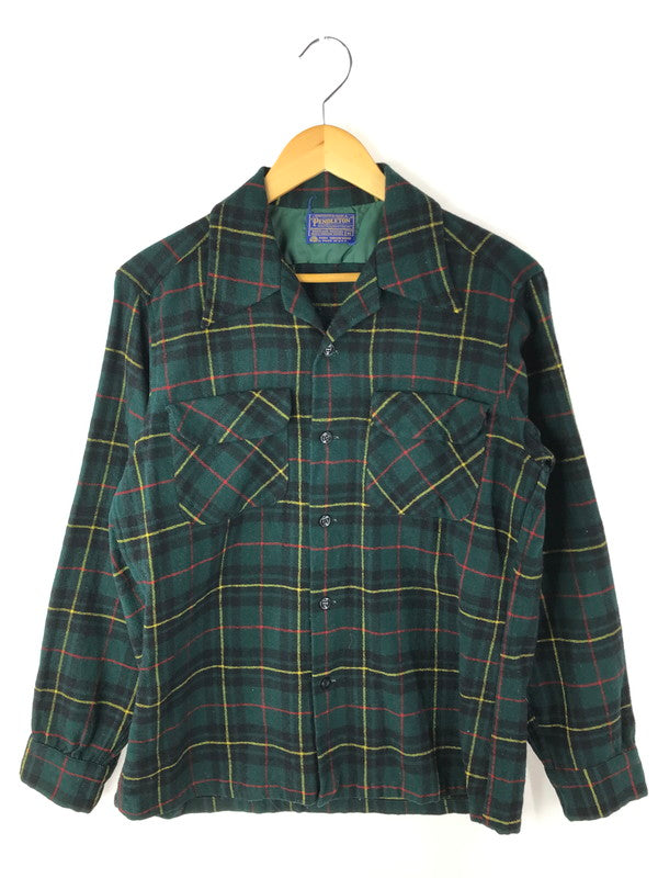 【中古品】【メンズ】 PENDLETON ペンドルトン 70's WOOL CHECK BOARD SHIRT 70年代 ウールチェック ボードシャツ 長袖シャツ ヴィンテージ 146-250115-hi-36-tag サイズ：M カラー：グリーン 万代Net店