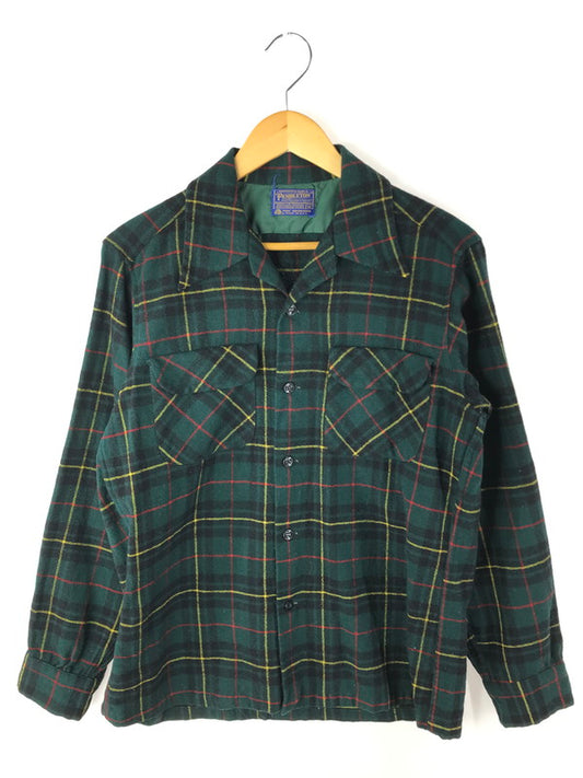 【中古品】【メンズ】 PENDLETON ペンドルトン 70's WOOL CHECK BOARD SHIRT 70年代 ウールチェック ボードシャツ 長袖シャツ ヴィンテージ 146-250115-hi-36-tag サイズ：M カラー：グリーン 万代Net店