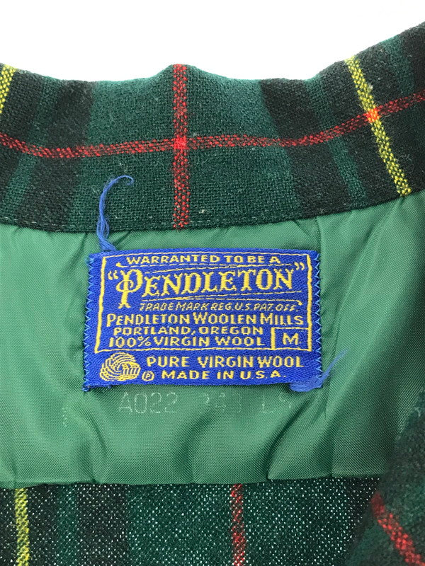 【中古品】【メンズ】 PENDLETON ペンドルトン 70's WOOL CHECK BOARD SHIRT 70年代 ウールチェック ボードシャツ 長袖シャツ ヴィンテージ 146-250115-hi-36-tag サイズ：M カラー：グリーン 万代Net店