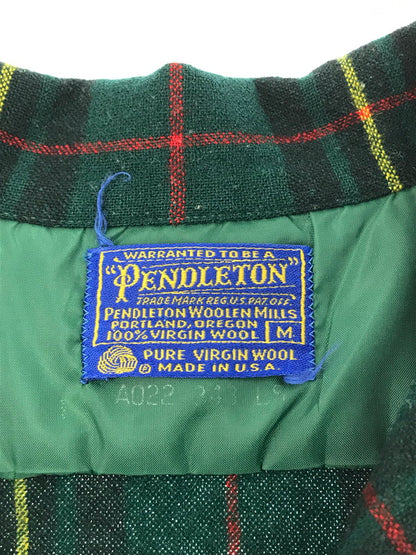 【中古品】【メンズ】 PENDLETON ペンドルトン 70's WOOL CHECK BOARD SHIRT 70年代 ウールチェック ボードシャツ 長袖シャツ ヴィンテージ 146-250115-hi-36-tag サイズ：M カラー：グリーン 万代Net店