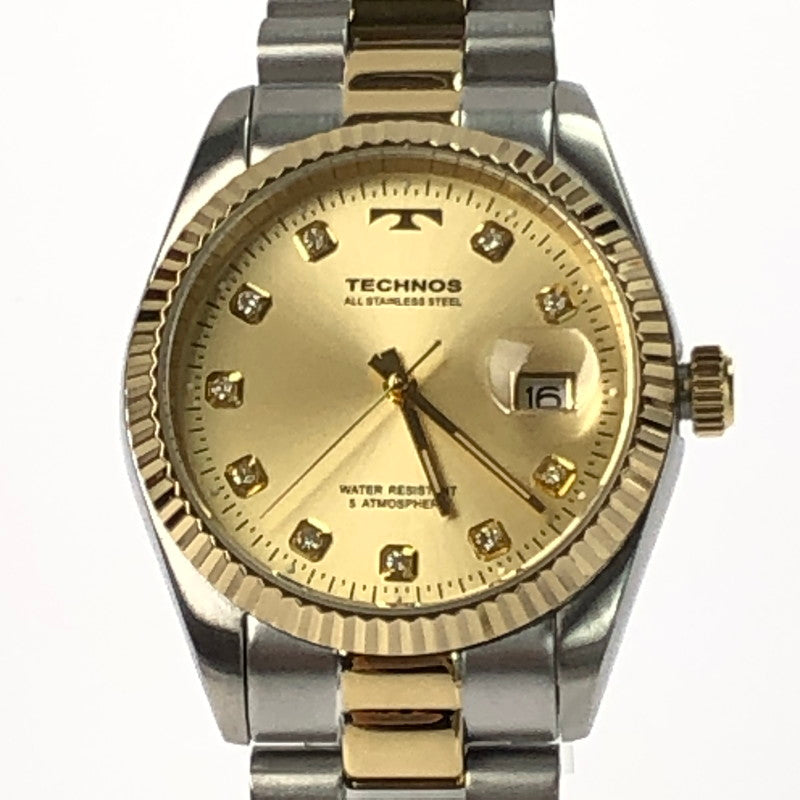 【中古美品】【メンズ】 TECHNOS テクノス WRIST WATCH T9604TC リストウォッチ デイト コンビ クォーツ 腕時計 197-250119-hi-06-tag カラー：シルバー 万代Net店