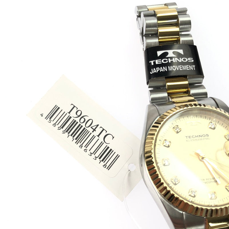 【中古美品】【メンズ】 TECHNOS テクノス WRIST WATCH T9604TC リストウォッチ デイト コンビ クォーツ 腕時計 197-250119-hi-06-tag カラー：シルバー 万代Net店