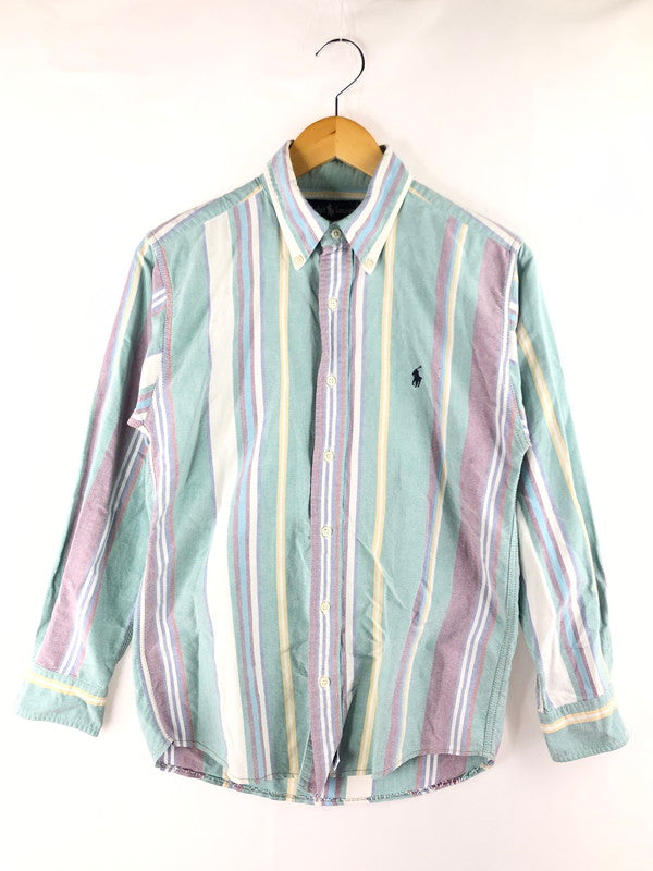 【中古品】【メンズ】 RALPH LAUREN ラルフローレン THE BIG OXFORD BD STRIPE SHIRT ビッグ オックスフォード ボタンダウン ストライプシャツ 長袖シャツ 146-250118-hi-24-tag サイズ：M カラー：マルチカラー 万代Net店