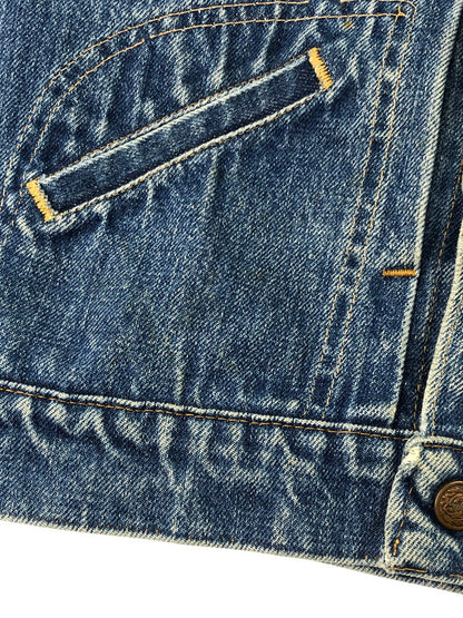【中古品】【メンズ/レディース】 VINTAGE 60S FRONT PLEATED 4 POCKET DENIM JACKET ヴィンテージ 60年代 スナップボタン フロントプリーツ 4ポケット デニムジャケット アウター 146-250119-mo-19-tag カラー：ブルー 万代Net店