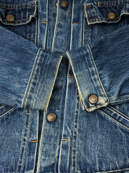 【中古品】【メンズ/レディース】 VINTAGE 60S FRONT PLEATED 4 POCKET DENIM JACKET ヴィンテージ 60年代 スナップボタン フロントプリーツ 4ポケット デニムジャケット アウター 146-250119-mo-19-tag カラー：ブルー 万代Net店