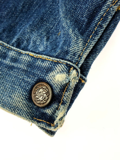 【中古品】【メンズ/レディース】 VINTAGE 60S FRONT PLEATED 4 POCKET DENIM JACKET ヴィンテージ 60年代 スナップボタン フロントプリーツ 4ポケット デニムジャケット アウター 146-250119-mo-19-tag カラー：ブルー 万代Net店