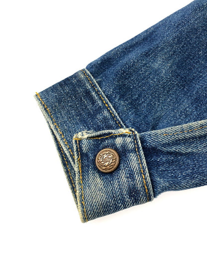 【中古品】【メンズ/レディース】 VINTAGE 60S FRONT PLEATED 4 POCKET DENIM JACKET ヴィンテージ 60年代 スナップボタン フロントプリーツ 4ポケット デニムジャケット アウター 146-250119-mo-19-tag カラー：ブルー 万代Net店
